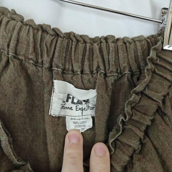 VTG FLAX by Jeanne Engelhart Linen Maxi Slit Skirt Ruddy Brown Medium - Picture 9 of 9